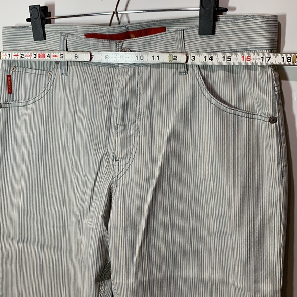 Alberto Mens White/Blue/Gray Multistripe Pants - Picture 8 of 9
